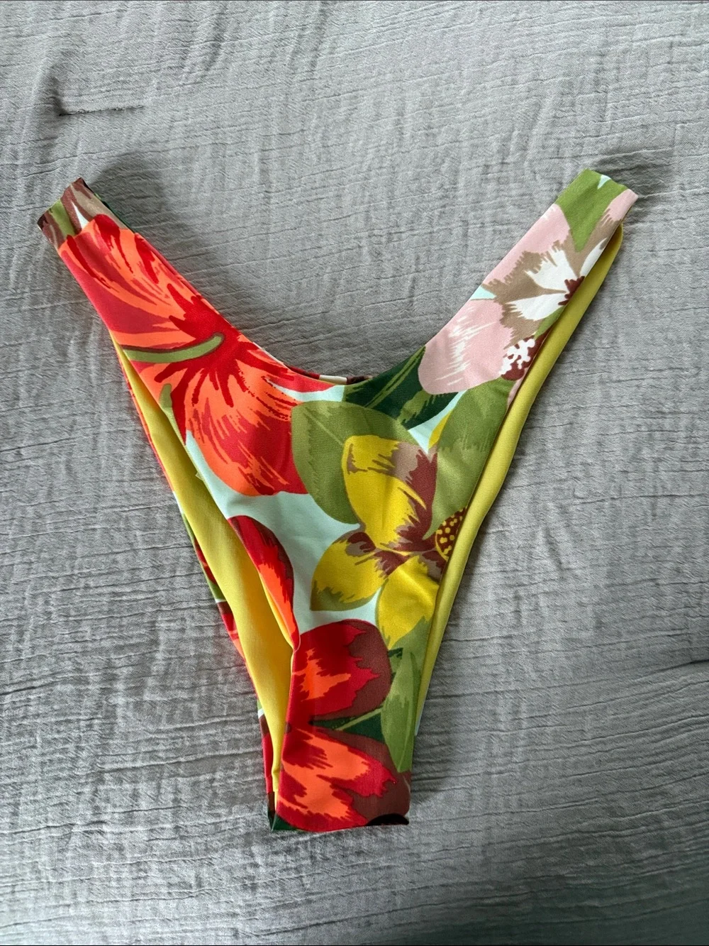 aerie Floral One-Piece Swimsuit in Red, Yellow, Green and Pink